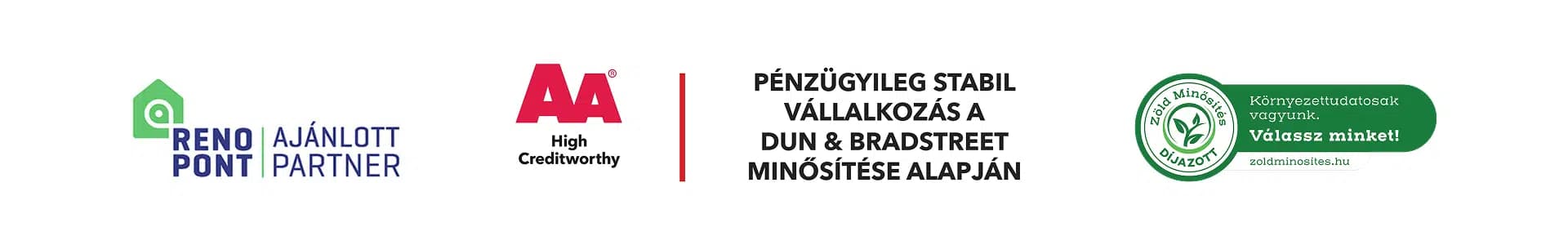 Reno Pont, Dun & Bradstreet, Zöld minősítés
